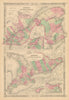 Johnson's Lower Canada & New Brunswick. Upper Canada. Great Lakes 1865 old map