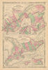 Johnson's Lower Canada & New Brunswick. Upper Canada. Great Lakes 1865 old map
