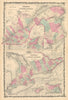 Johnson's Lower Canada & New Brunswick. Upper Canada. Great Lakes 1862 old map