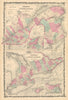 Johnson's Lower Canada & New Brunswick. Upper Canada. Great Lakes 1862 old map