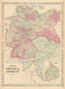 Johnson's Prussia & Germany. Saxony Silesia Bavaria Pomerania Poland 1867 map