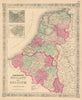 Johnson's Holland and Belgium. Benelux. Amsterdam & Brussels 1867 old map