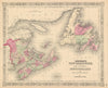 Johnson's New Brunswick, Nova Scotia, Newfoundland & Prince Edward Id. 1867 map