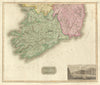 Southern part of Ireland. Munster Leinster. Coach roads. THOMSON 1817 old map
