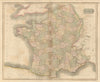 Revolutionary France with 13 Belgian & 6 Piedmont départements. THOMSON 1817 map