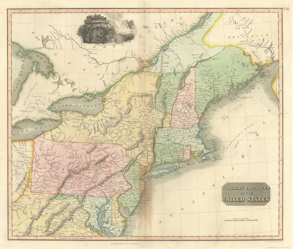 "Northern provinces of the United States". THOMSON. District of Main[e] 1817 map
