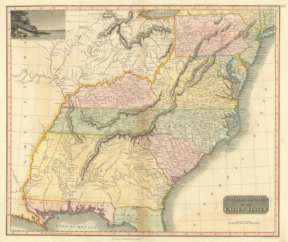 "Southern provinces of the United States". THOMSON. West & East Florida 1817 map