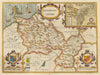 Denbighshire county map by John Speed. Bassett & Chiswell edition 1676 old
