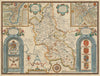 Buckinghamshire county map by John Speed. Bassett & Chiswell edition 1676