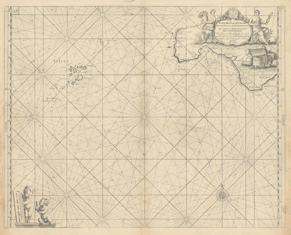 LAND'S END & THE SCILLY ISLES sea chart. Lizard & Penzance. COLLINS 1723 map