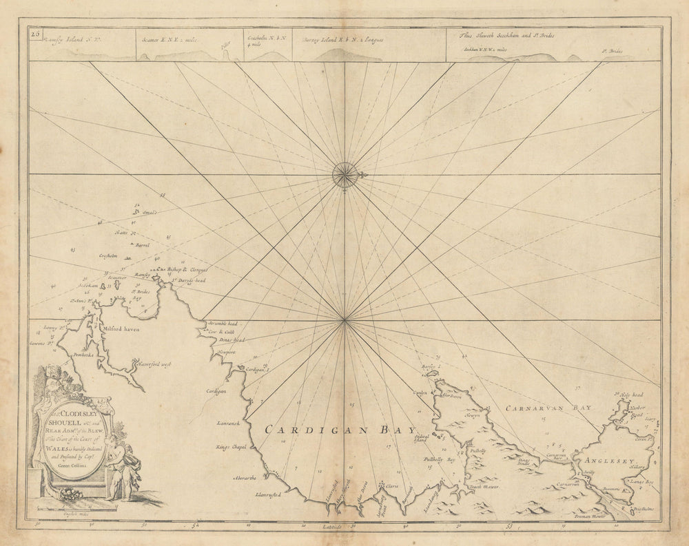 Coast of Wales sea chart. Cardigan Bay. Pembrokeshire Coast. COLLINS 1723 map