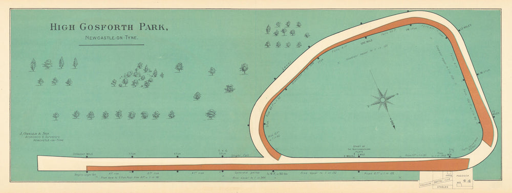 High Gosforth Park racecourse, Newcastle-on-Tyne. BAYLES 1903 old antique map