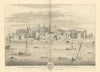The Tower of London by Kip & Knyff. La Tour de Londres 1709 old antique print