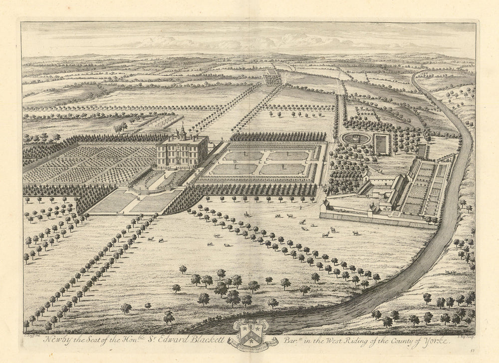 Newby Hall, Skelton-on-Ure, near Ripon, North Yorkshire by Kip & Knyff 1709