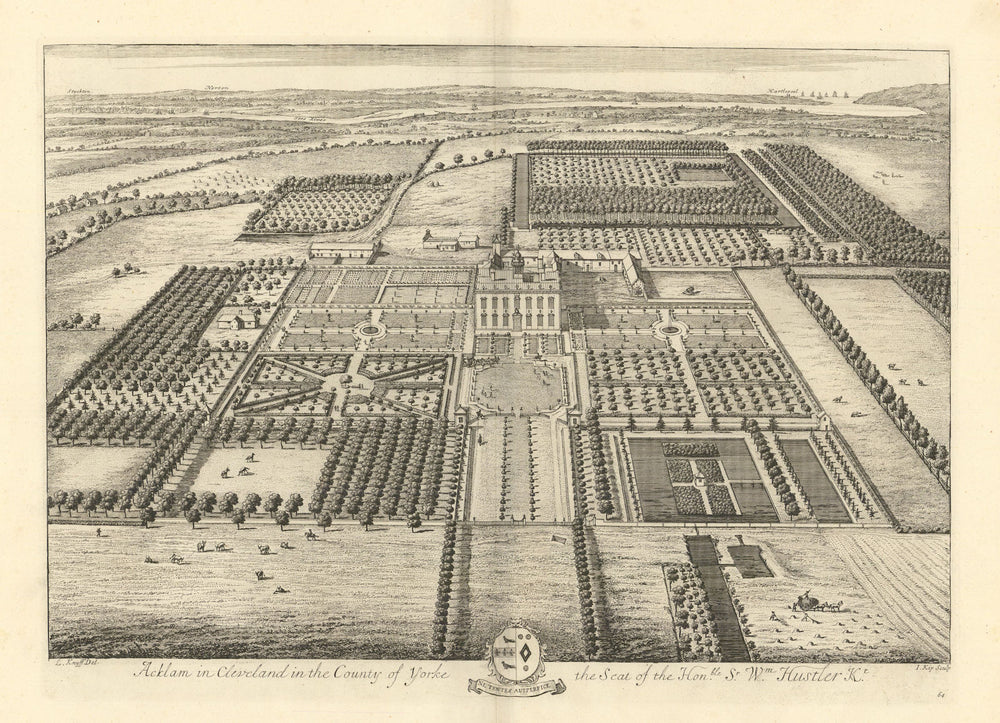 Acklam Hall, Middlesbrough College by Kip & Knyff. "Acklam in Cleveland" 1709