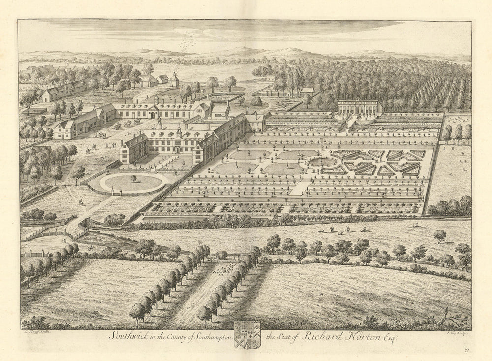 Southwick Park/House, Portsmouth. Now Defence School of Policing. Kip/Knyff 1709