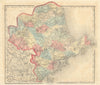 Essex County, Massachusetts. WALLING & GRAY 1871 old antique map plan chart