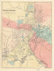 City of Worcester, Massachusetts. Town plan. WALLING & GRAY 1871 old map