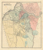 City of Lowell, Massachusetts. Town plan. BAKER, WALLING & GRAY 1871 old map