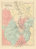 City of Taunton, Massachusetts. Town plan. WALLING & GRAY 1871 old antique map