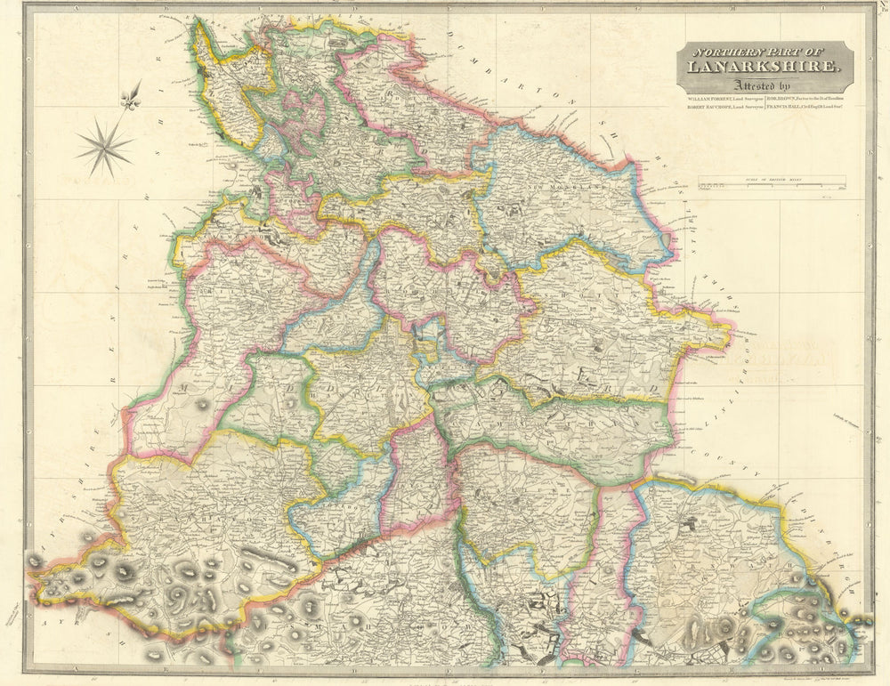 Lanarkshire north. Airdrie Motherwell Glasgow East Kilbride. THOMSON 1832 map