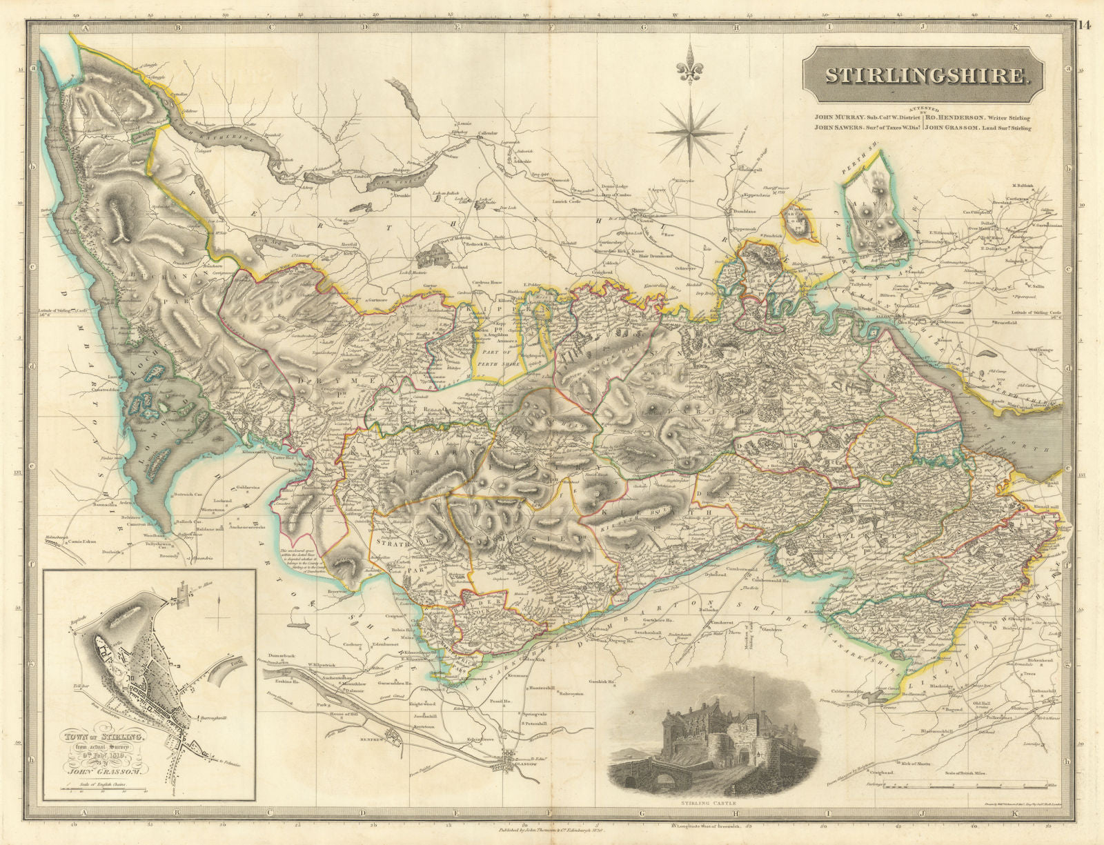 Stirlingshire. Stirling town plan Falkirk Lomond Alloa Dunblane THOMSON ...