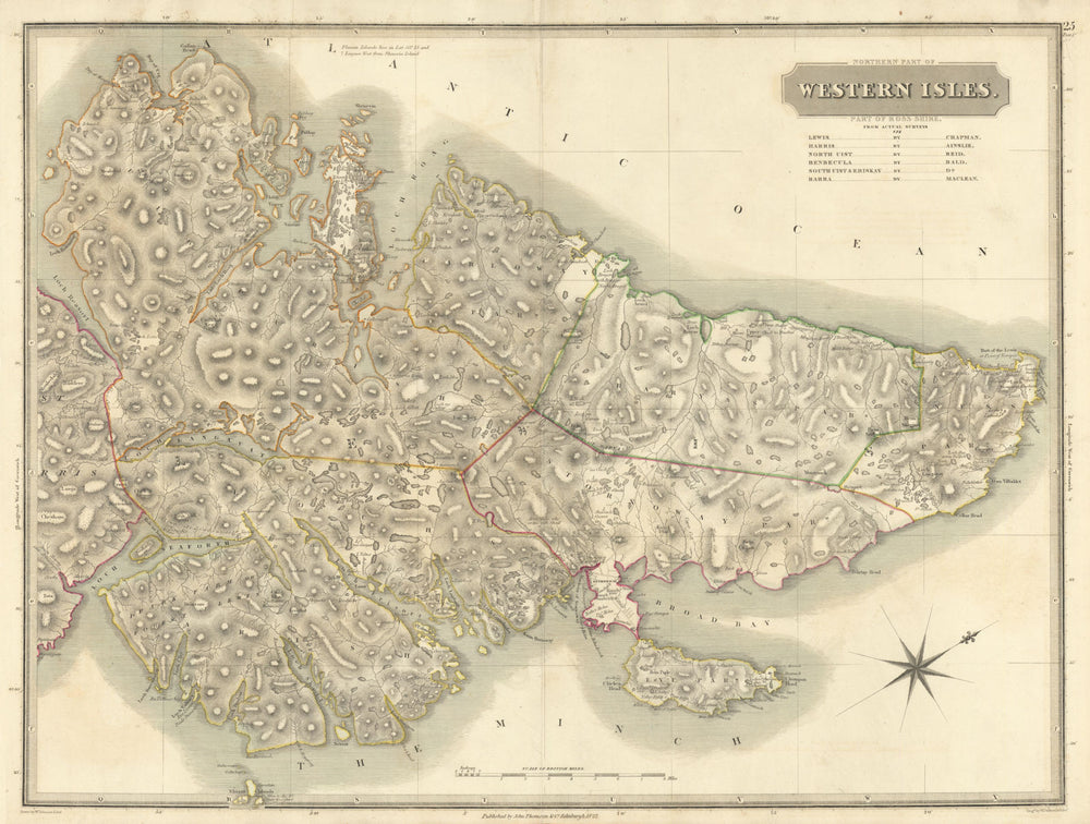 Western Isles north. Ross & Cromartyshires. Stornoway Harris. THOMSON 1832 map