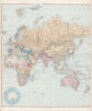 World on Mercator's Projection. East sheet. Europe Asia Africa STANFORD 1904 map