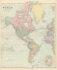 World on Mercator's Projection. West sheet. Americas. 67x55cm. STANFORD 1904 map