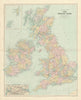 County map of the British Isles. England Ireland Scotland Wales. STANFORD 1904
