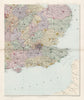 South east England. Counties & boroughs. Large 62x50cm. STANFORD 1904 old map