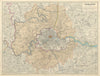 Outer [Greater] London. Metropolitan Police Area. 54x72cm. STANFORD 1904 map
