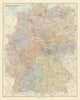 German Empire west. Germany w/ Alsace Lorraine. 65x52cm. STANFORD 1904 old map