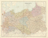 German Empire (eastern part) and Poland. Large 66x52cm. STANFORD 1904 old map