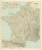France in departements without Alsace Lorraine. Large 65x54cm. STANFORD 1904 map