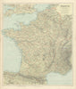 France in departements without Alsace Lorraine. Large 65x54cm. STANFORD 1904 map