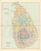 Ceylon. Sri Lanka. Provinces & railways. Large 66x53cm. STANFORD 1904 old map