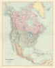 North America Manitoba postage stamp USA Canada. STANFORD 1904 old antique map