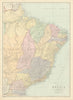 Brazil - eastern part. States. Large. 74x54cm. STANFORD 1904 old antique map