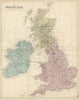 BRITISH ISLES index map by GW BACON. England Ireland Scotland Wales 1883