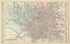 MANCHESTER Salford Old Trafford Hulme town city plan GW BACON 1883 map