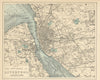 LIVERPOOL & environs Merseyside Birkenhead antique map by GW BACON 1883