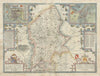 Stafford Countie. Shire/county map by John Speed. Bassett/Chiswell edition 1676