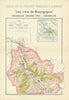 BOURGOGNE BURGUNDY WINE MAP Chablis appellations vignobles vineyards LARMAT 1942