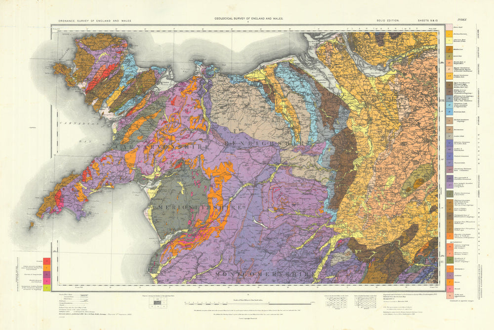 [North Wales] geological survey map sheet 9 & 10. Wales Snowdonia Anglesey 1968