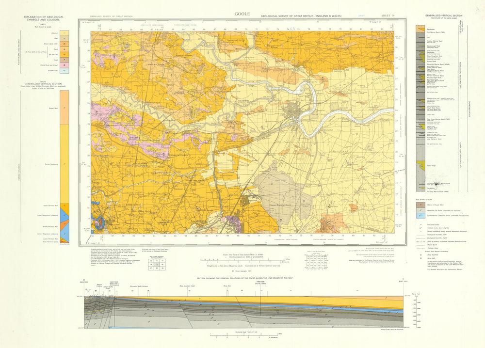 Goole geological survey sheet 79 drift River Ouse Humber Fields Thorne 1971 map