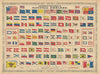 Johnson's New Chart of National Emblems. Flags of the World 1866 old print