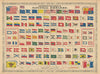 Johnson's New Chart of National Emblems. Flags of the World 1866 old print