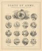 US States Coats of Arms. ME NH VT MA RI CT NY PA NJ DE MD OH IN MI 1866 print