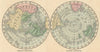 World. Northern Hemisphere & Southern Hemispheres. JOHNSON 1866 old map